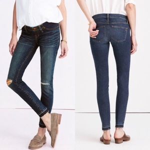 Madewell maternity skinny ripped jeans